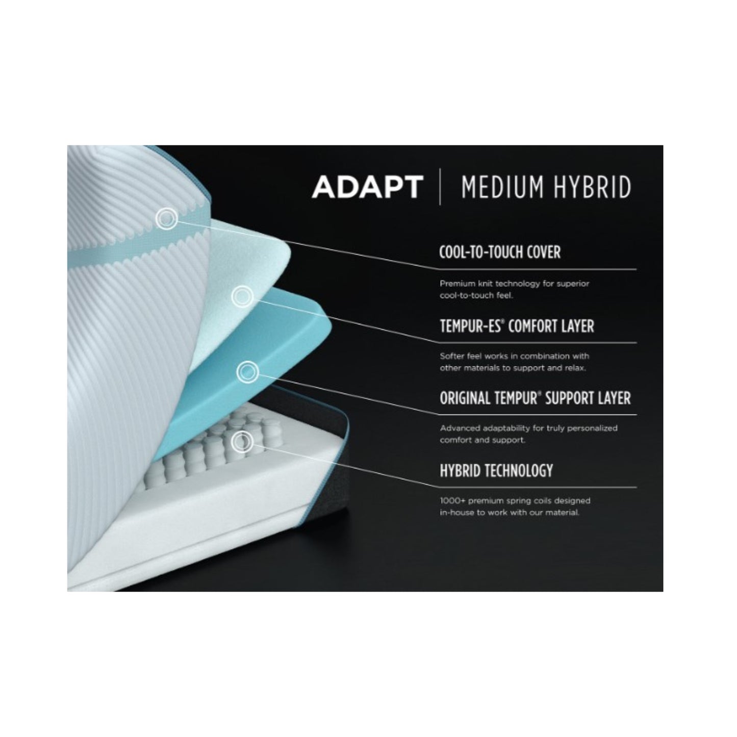 Tempur-Pedic Adapt Medium Hybrid Mattress