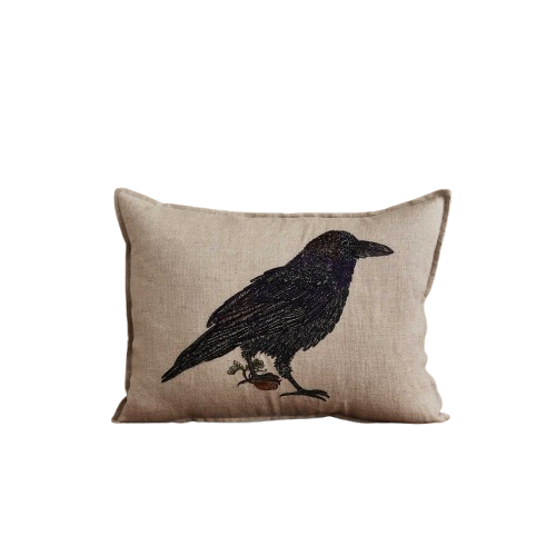 Blackbird with Acorn Pillow