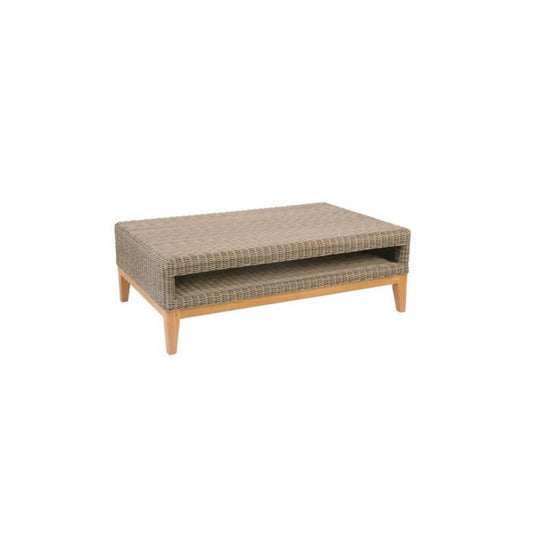 Frances Large Wicker Coffee Table with Glass
