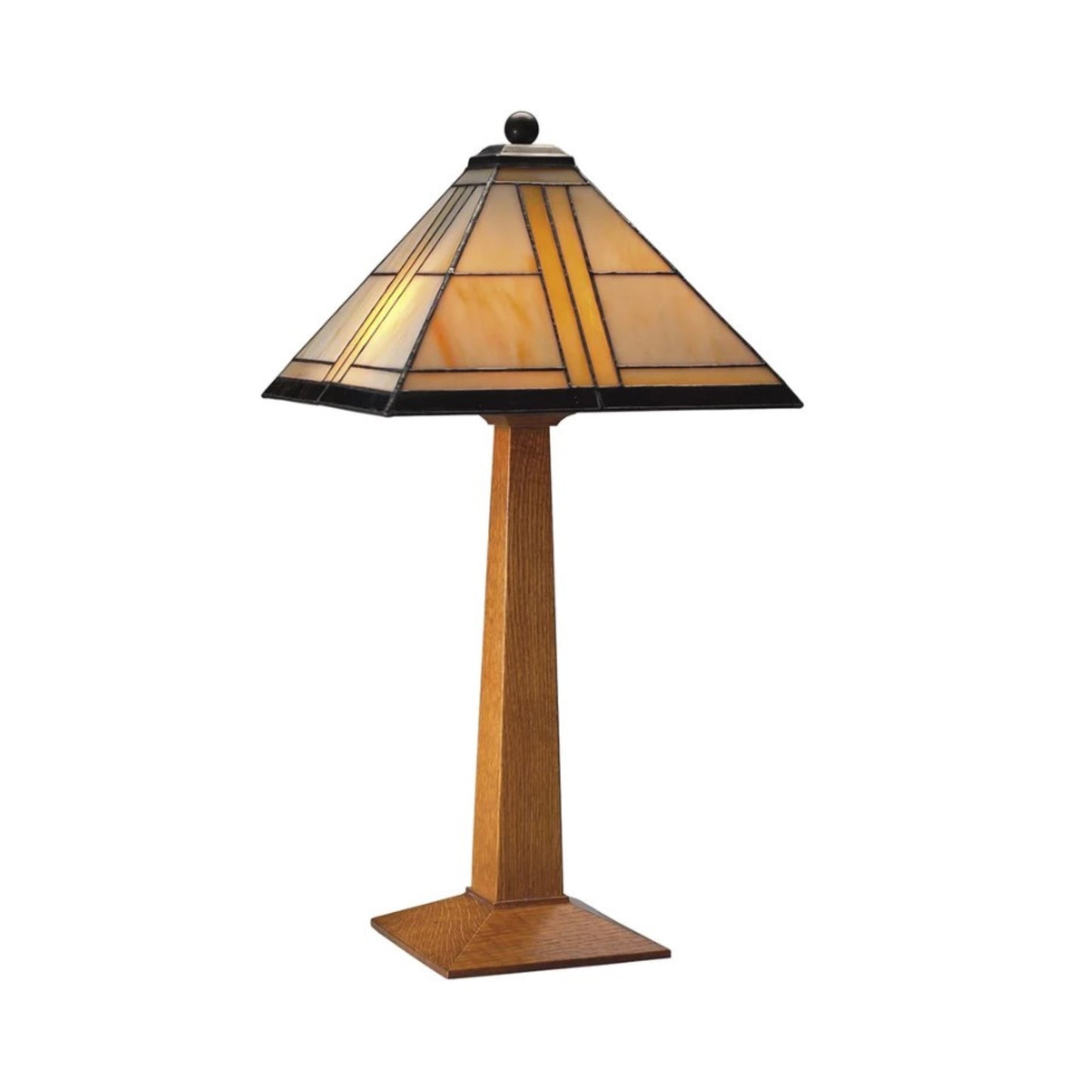 Table Lamp with Art Glass Shade