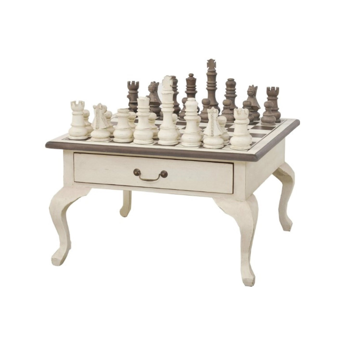 Gentleman's Chess Table 2 Drawer w/ Chess Set