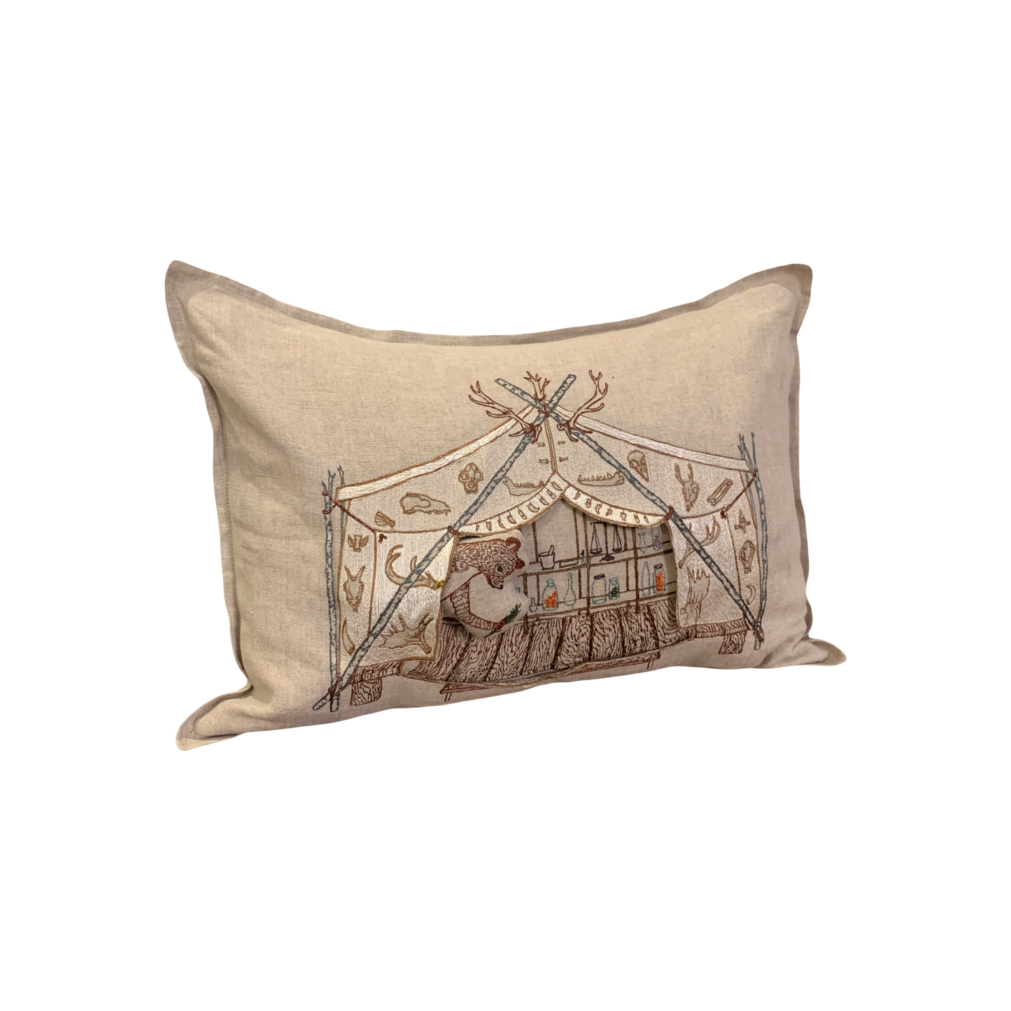 Bear Apothecary Tent Pocket Pillow